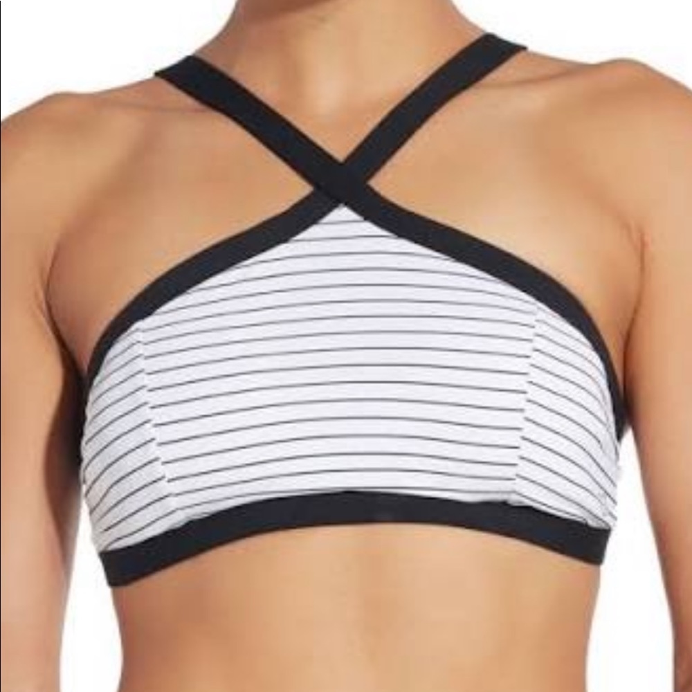 CALIA High Neck Cross Front Swim Top
